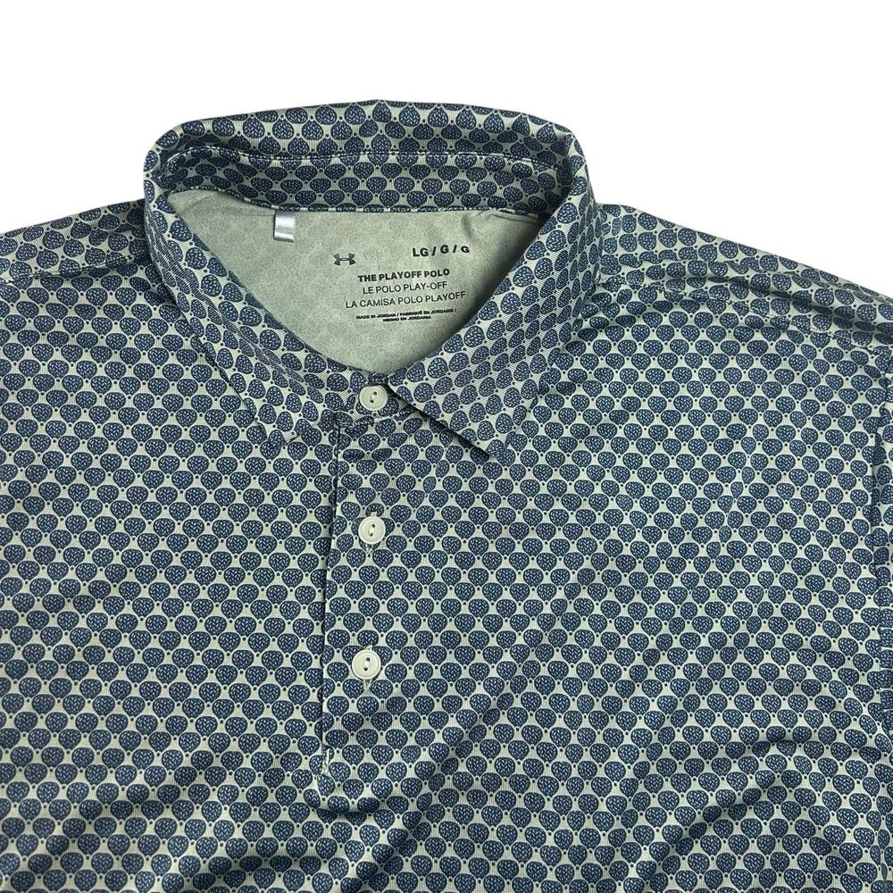 Under Armour The Playoff Polo Men’s Large Golf Balloon AOP Country Club Blue